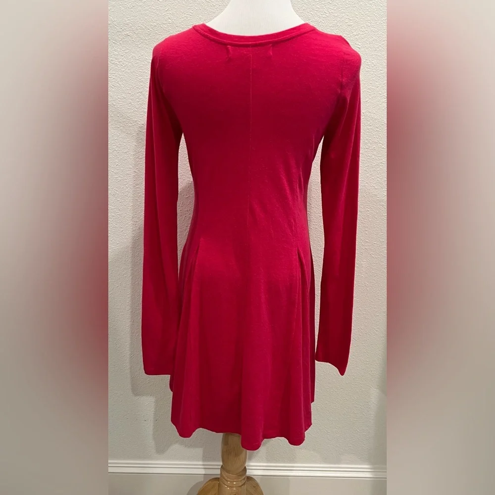*AS IS* Free People Beach Miles‎ Of Henley Mini Dress Medium Pink Long Sleeve